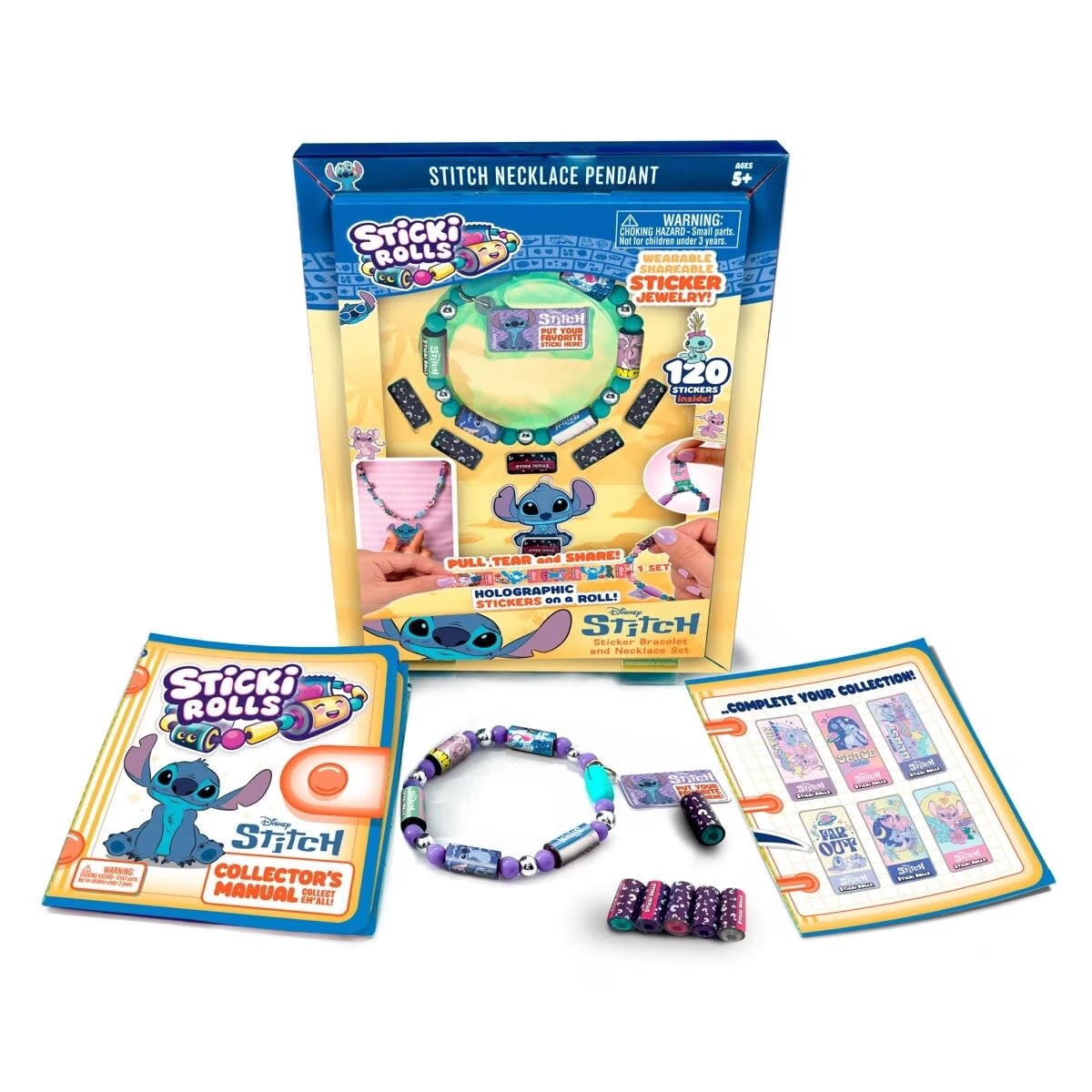Sticki Rolls Disney Lilo & Stitch Sticker Bracelet and Necklace Pendant Jewellery Making Set