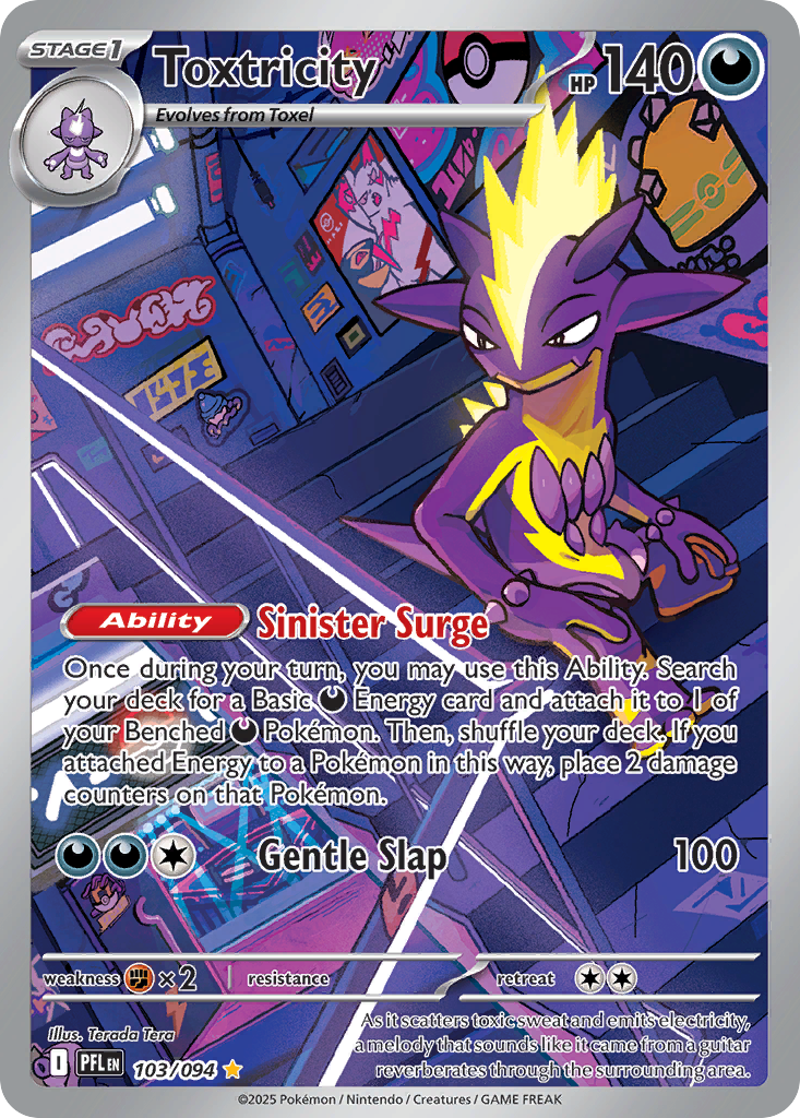 Toxtricity 103/094 Illustration Rare Phantasmal Flames Pokemon Near Mint