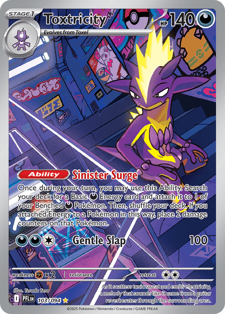 Toxtricity 103/094 Illustration Rare Phantasmal Flames Pokemon Near Mint