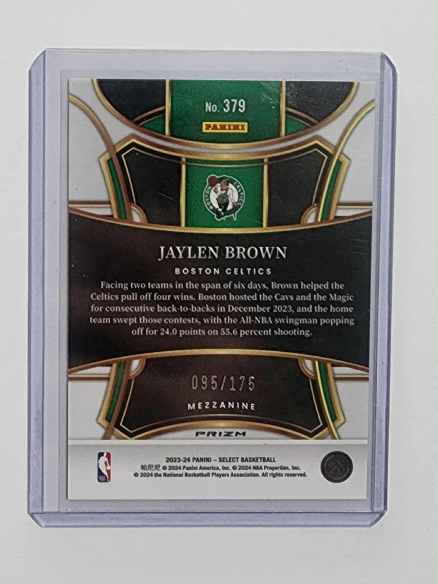 2023-24 Panini Select - Mezzanine Level Maroon Prizm #379 Jaylen Brown /175