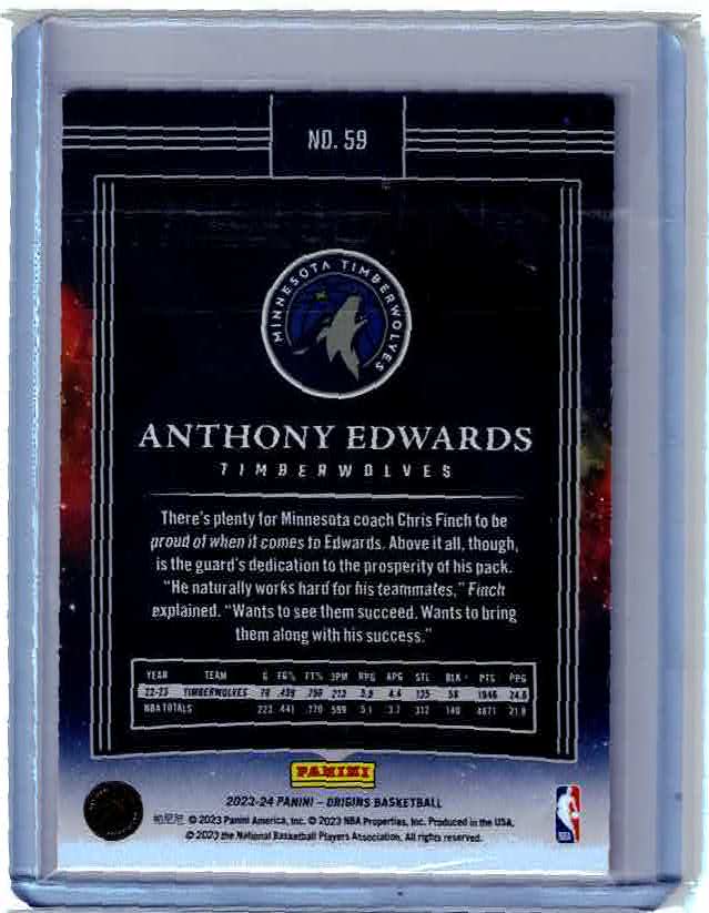 2023-24 Origins ANTHONY EDWARDS #59 Red SP Parallel, Timberwolves