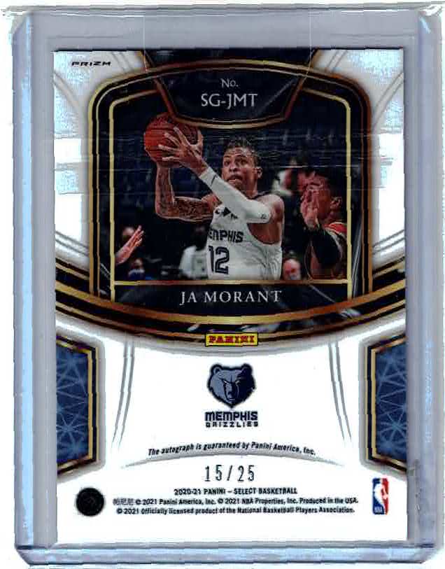 Ja Morant 2020-21 Select Tie-Dye Prizm Signature Auto #15/25