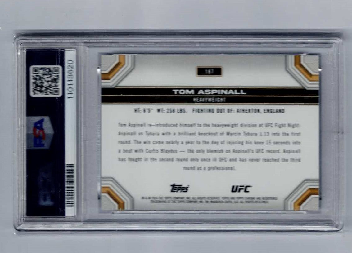 24 TOPPS CHROME TOM ASPINAL SPECKLE #187 /299 PSA 10