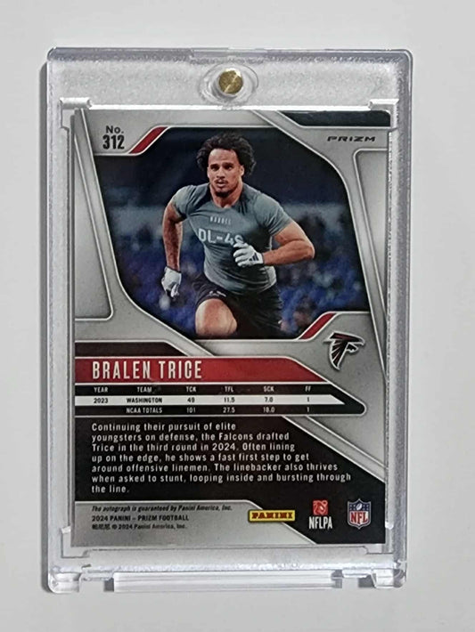 2024 Panini Prizm Bralen Trice #312 Rookie RC Pink Prizm Rookie Auto ATL Falcons