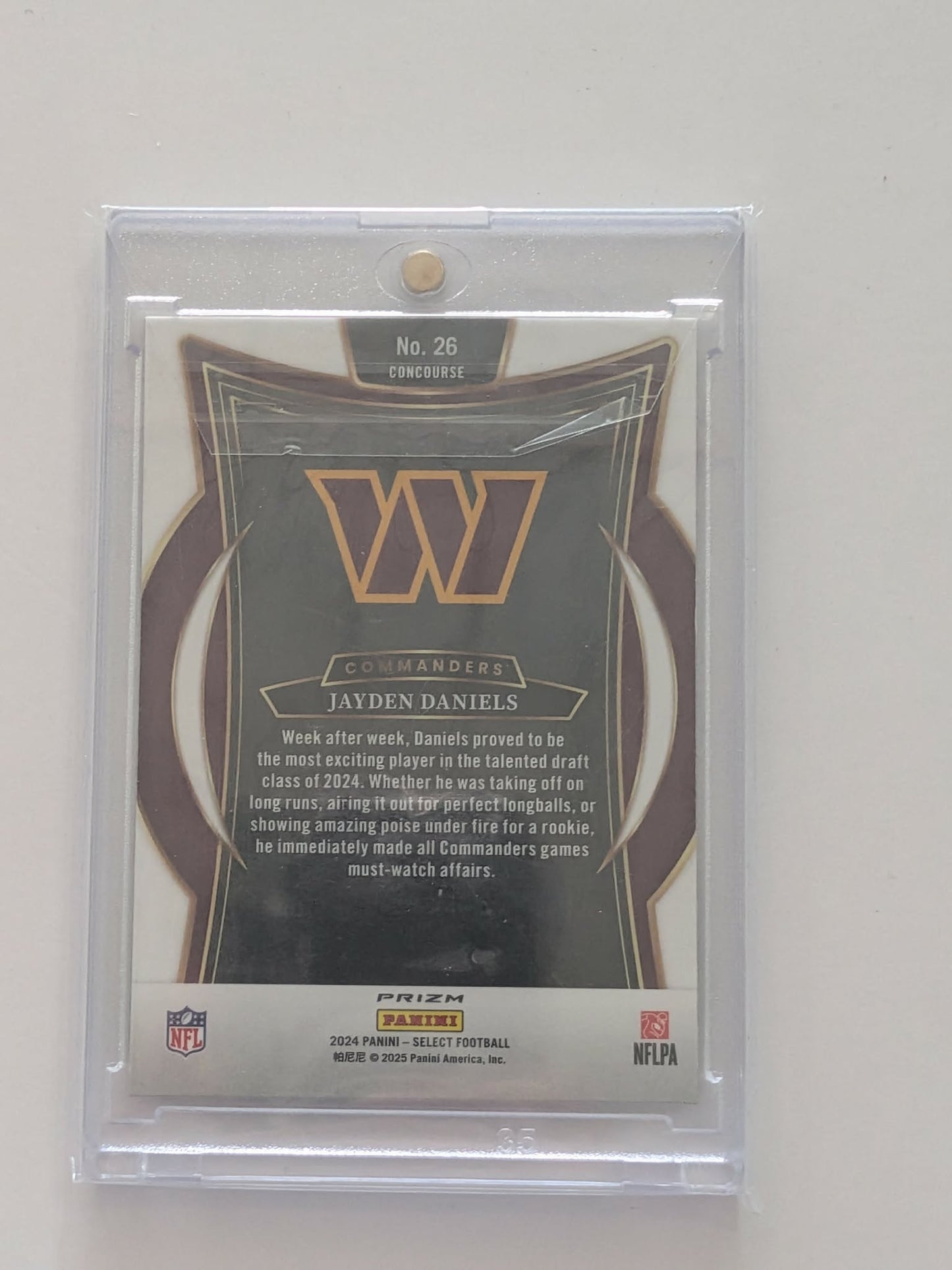 Jayden Daniels – 2024 Panini Select Concourse Zebra Shock SSP RC (No. 26)