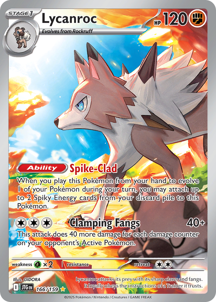 Lycanroc 166/159 Illustration Rare Journey Together Pokemon Near Mint