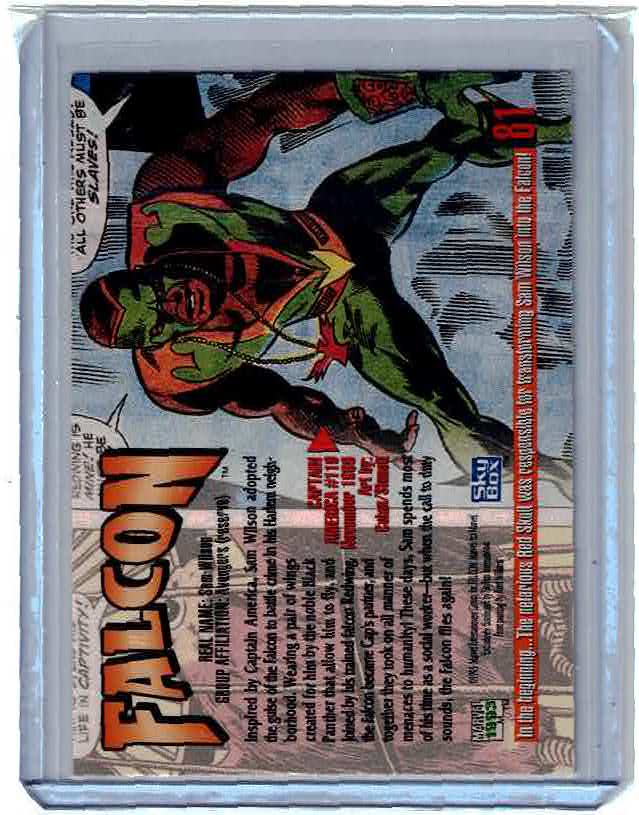 1993 MARVEL MASTERPIECES 2 - BASE CARD # 81 - FALCON