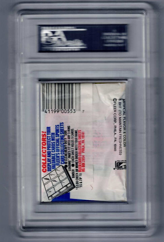 1988 Fleer Basketball Wax Pack PSA 8 Michael Jordan Sticker Back, Factory Sealed