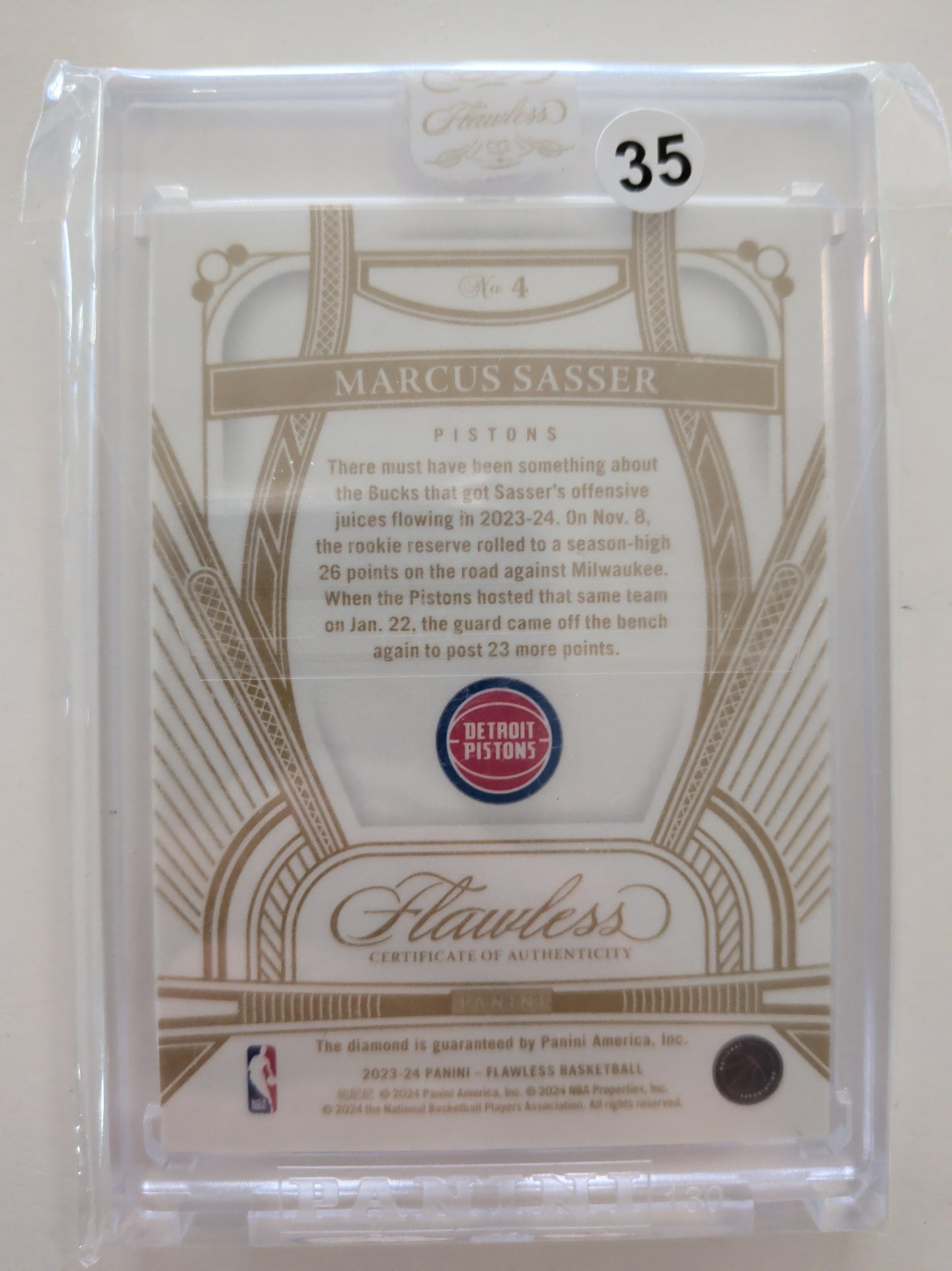 Marcus sasser flawless sealed diamond RC /20 23-24 #4