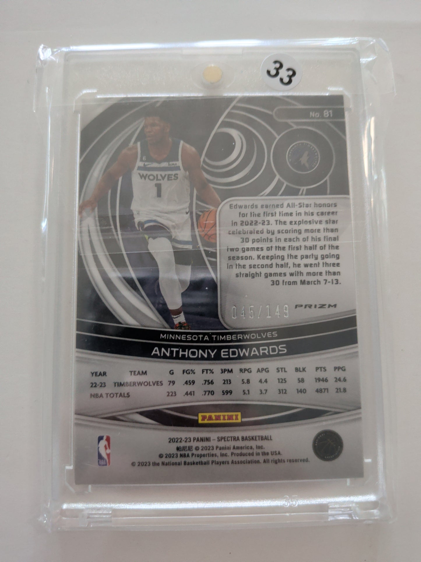 Anthony Edwards spectra /149 22-23 #81