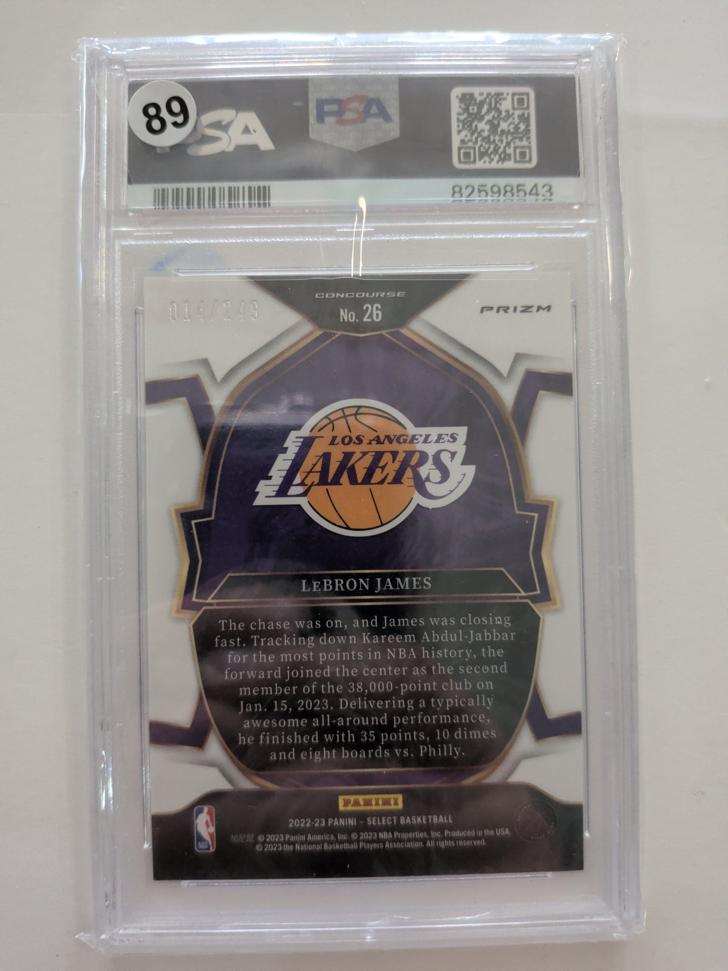 LeBron James select blue scope/249 2022 psa 9 #26