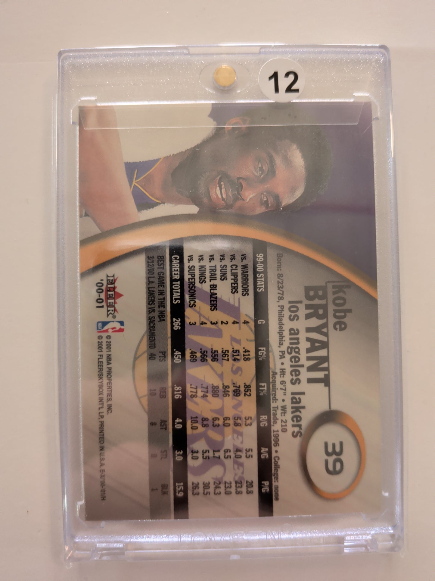 Kobe Bryant fleer ex 2001 #39