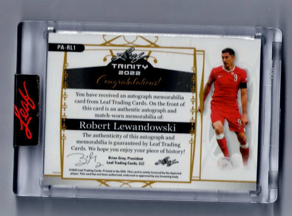 2022 leaf trinity Robert Lewandowski 1/1 poland patch auto PA-RL1