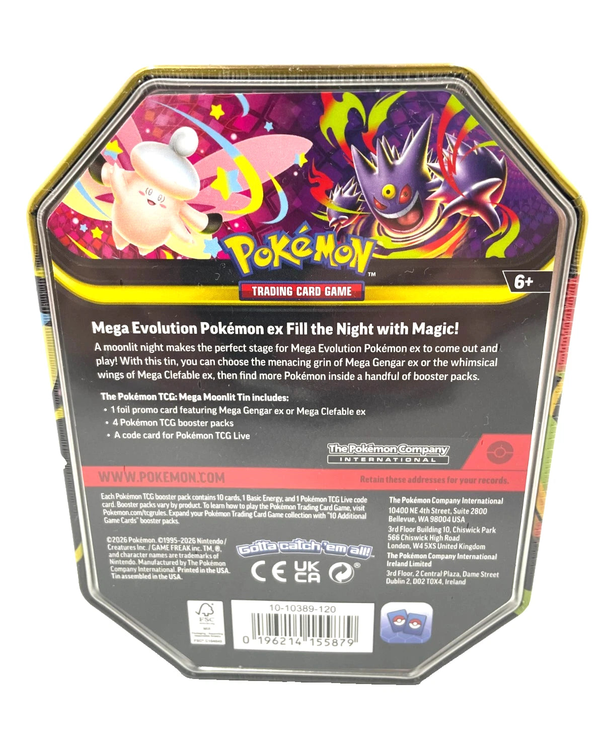 Pokemon TCG Mega Moonlit Tin Mega Clefable