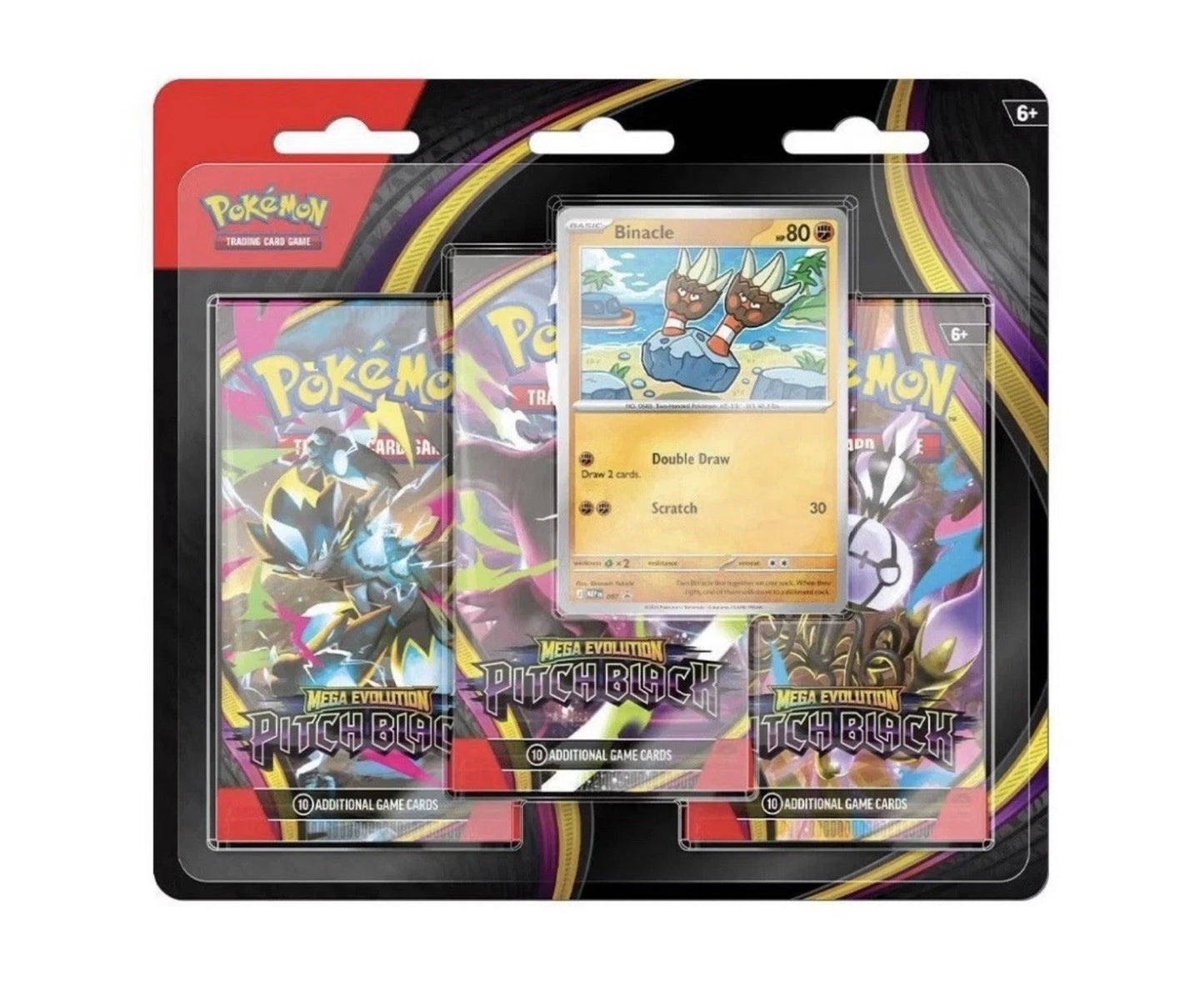 PRE-ORDER - Pokemon TCG Mega Evolutions 5 Pitch Black Three Booster Blister