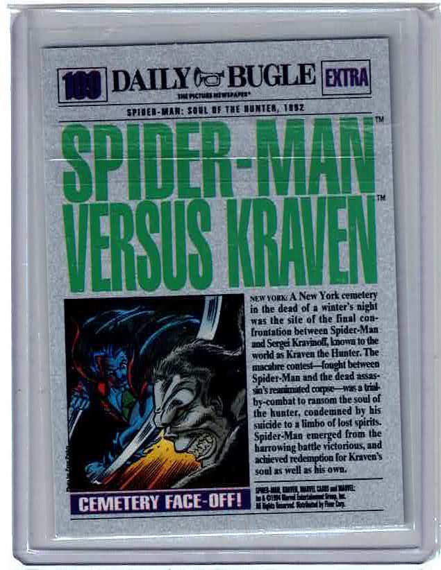 1994 AMAZING SPIDER-MAN - 1ST ED. - BASE CARD # 109 SPIDER-MAN VS. KRAVEN