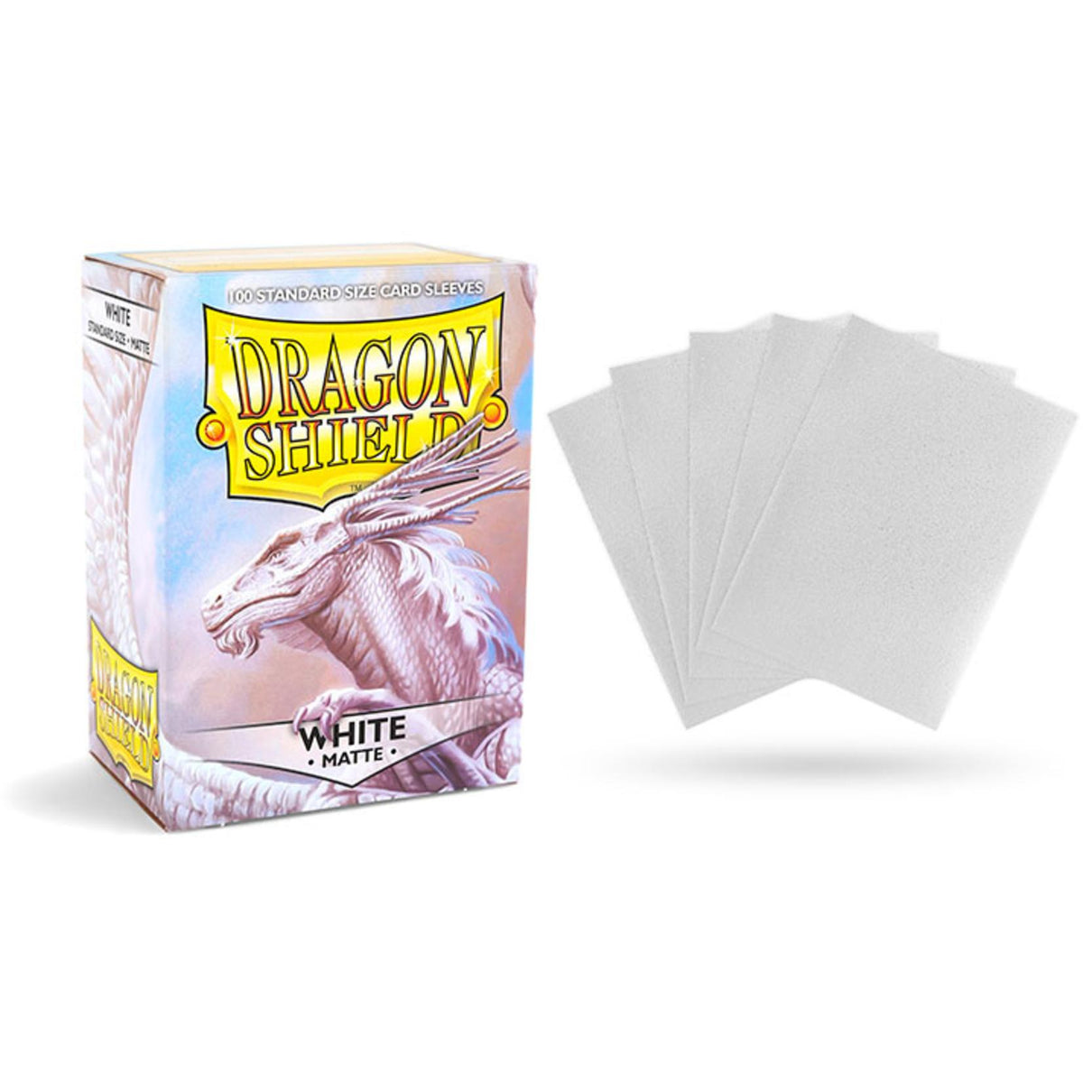 Dragon Shield Matte White Standard Card Sleeves – 100 Pack