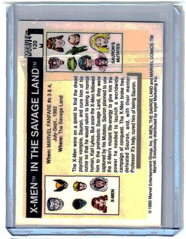 1990 Impel Marvel Universe #120 - X-Men in The Savage Land Famous Battles