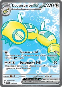 Dudunsparce ex 178/159 Ultra Rare Journey Together Pokemon Near Mint