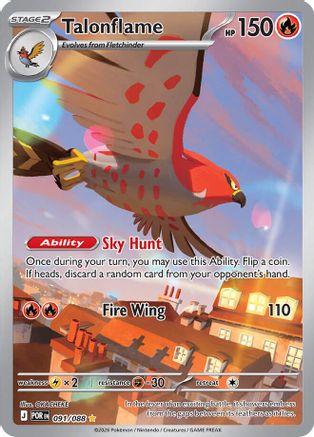 Talonflame 091/088 Holo Illustration Rare Perfect Order Pokemon Holo Near Mint