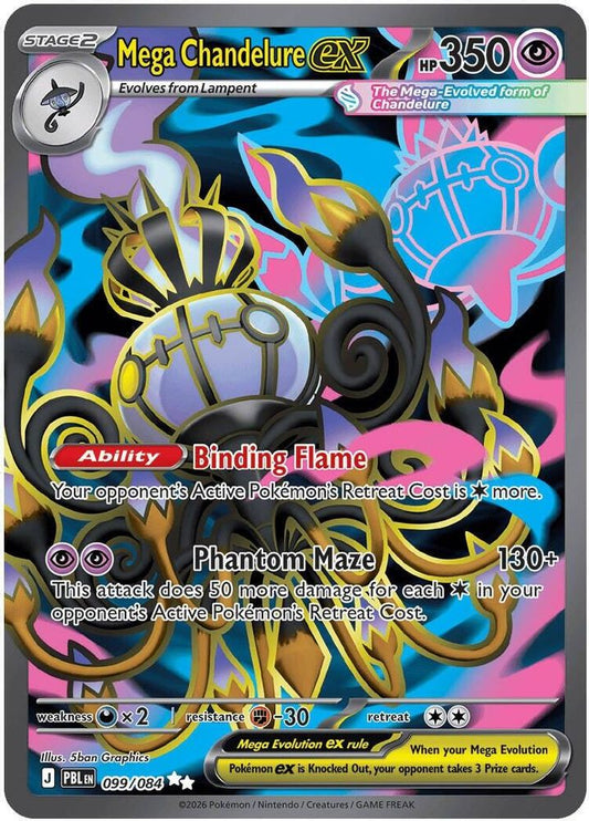 Mega Chandelure ex 099/084 Ultra Rare Pitch Black Pokemon Holo Near Mint