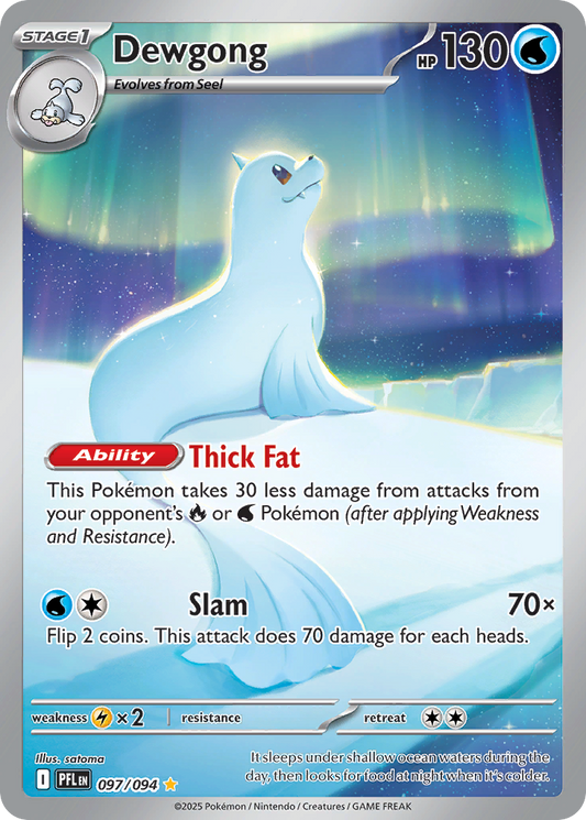 Dewgong 097/094 Illustration Rare Phantasmal Flames Pokemon Holo Near Mint