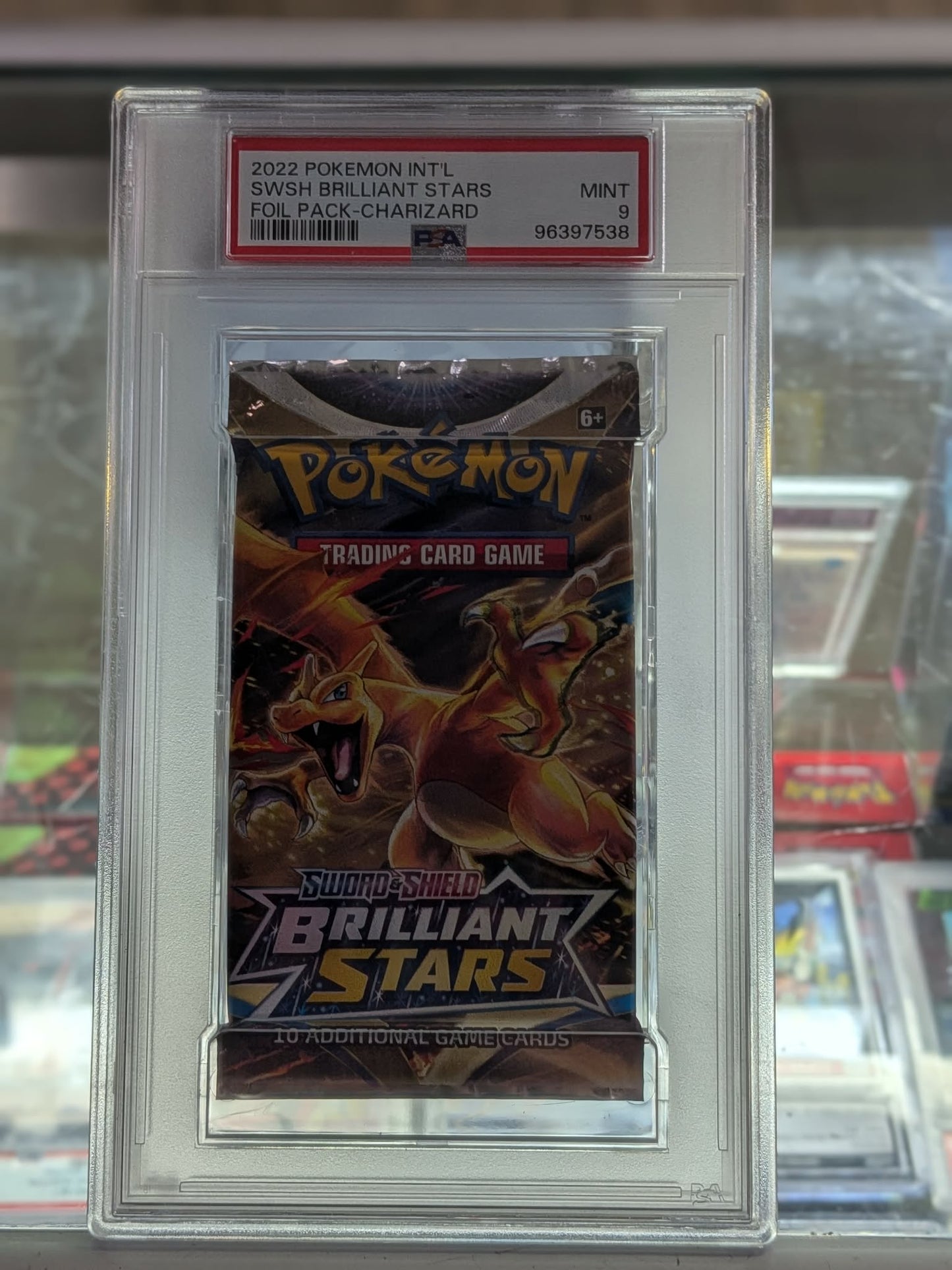 PSA 9 Brilliant Stars Charizard 2016 Graded Pack RARE Pokemon SWSH