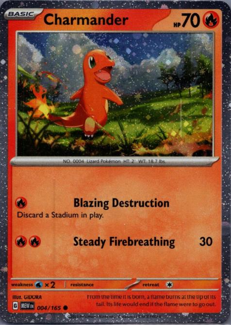 Charmander (Cosmos Holo) 004/165  Pokemon Holo NM