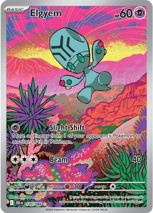 Elgyem 120/086 Holo Illustration Rare Black Bolt Pokemon Near Mint