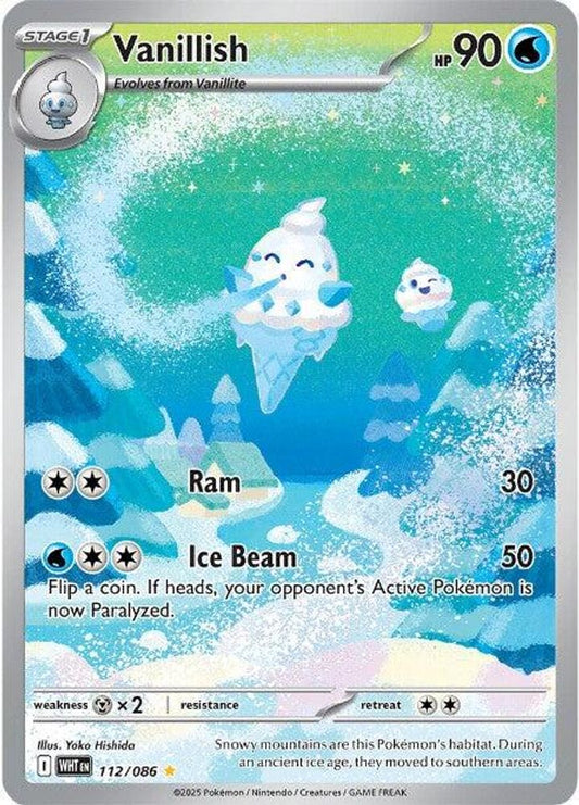 Vanillish 112/086 Holo Illustration Rare White Flare Pokemon Near Mint