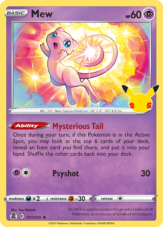 Mew 011/025 Holo Rare Celebrations Pokemon Near Mint
