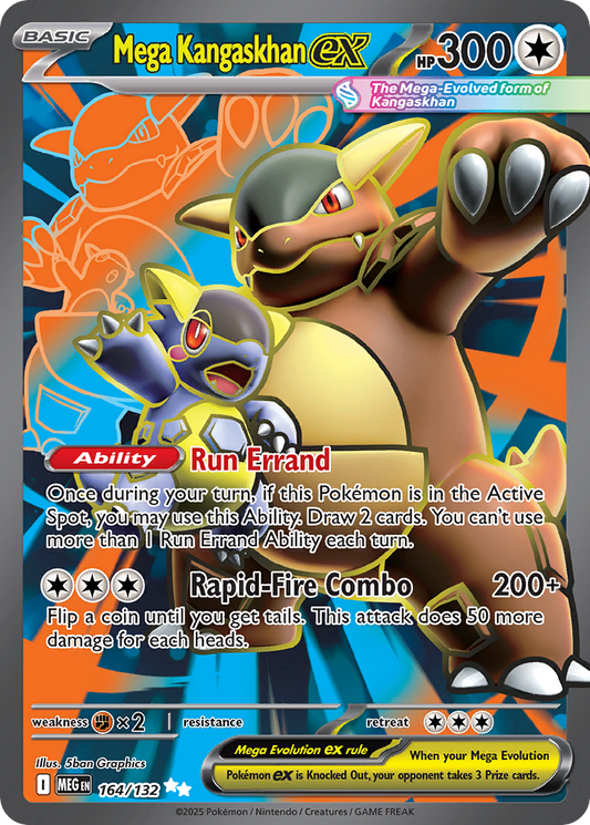 Mega Kangaskhan ex 164/132 Ultra Rare Mega Evolution Pokemon Holo Near Mint