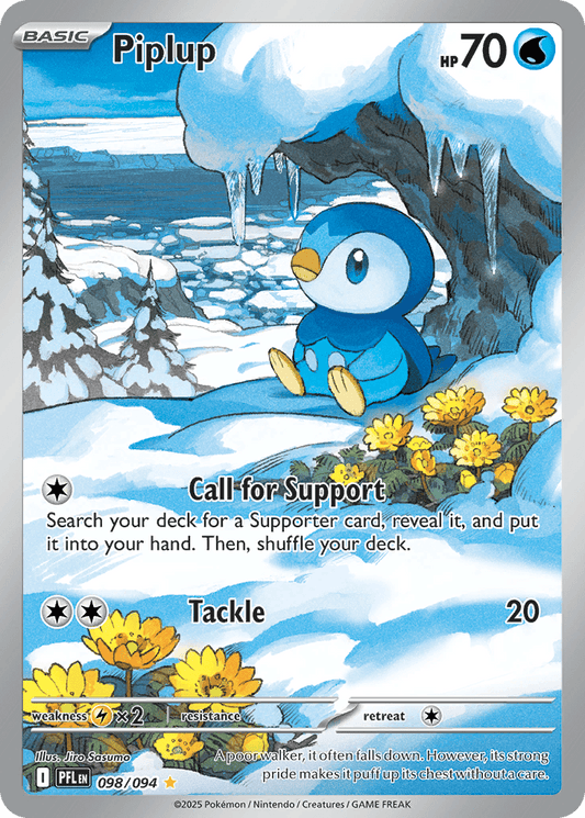 Piplup 098/094 Illustration Rare Phantasmal Flames Pokemon Near Mint