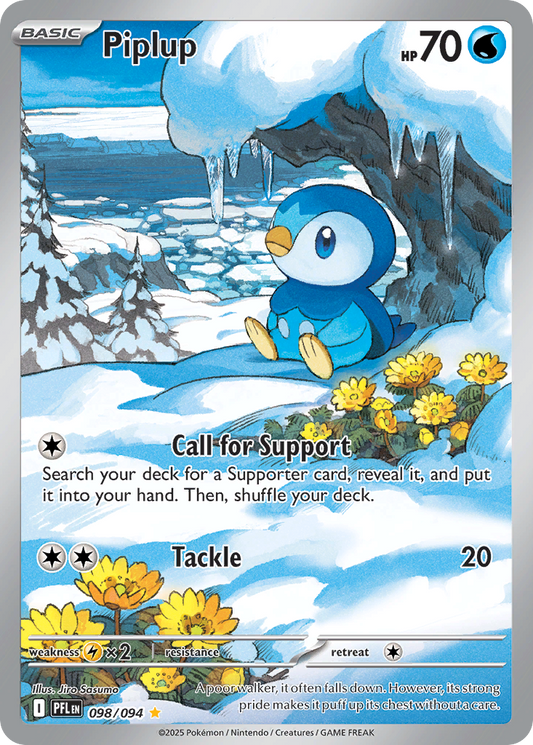 Piplup 098/094 Illustration Rare Phantasmal Flames Pokemon Holo Near Mint