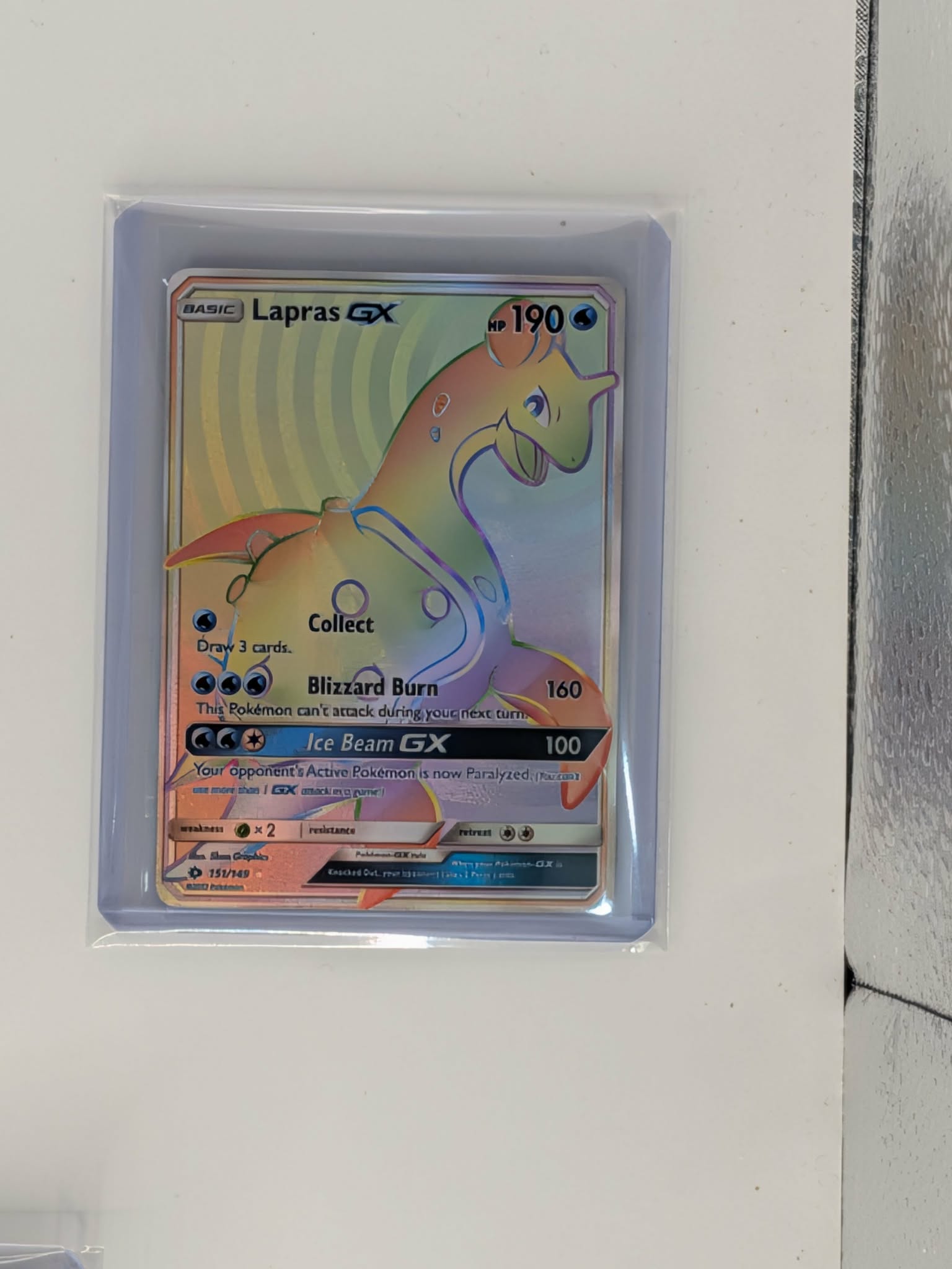 Lapras GX 151/149 Rare Rainbow Sun & Moon Pokemon Near Mint