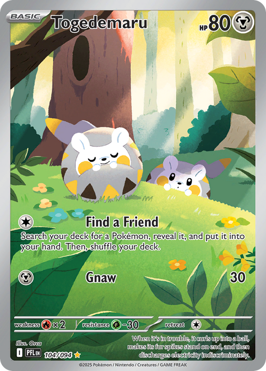 Togedemaru 104/094 Illustration Rare Phantasmal Flames Pokemon Near Mint