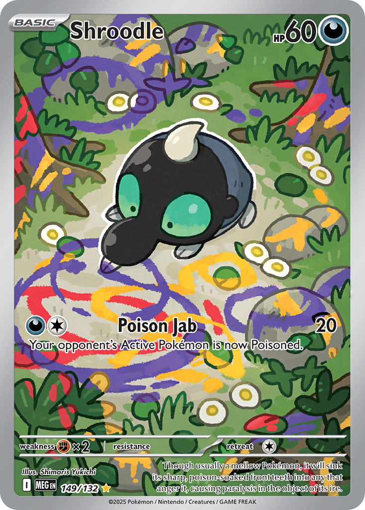 Shroodle 149/132 Illustration Rare Mega Evolution Pokemon Holo Near Mint