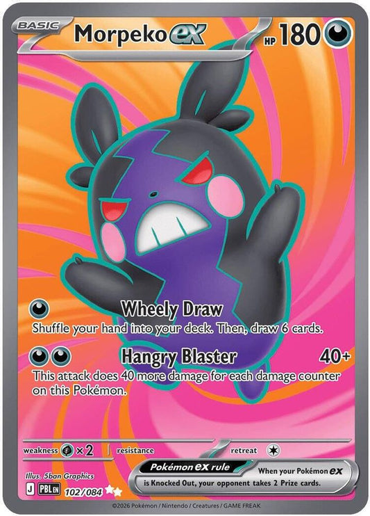 Morpeko ex 102/084 Ultra Rare Pitch Black Pokemon Holo Near Mint