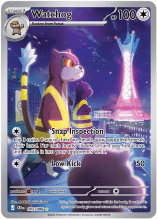 Watchog 097/086 Holo Illustration Rare Chaos Rising Pokemon Holo Near Mint