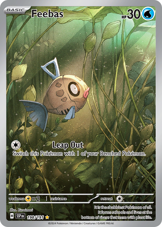 Feebas 198/191 Illustration Rare Surging Sparks Pokemon Holo Near Mint