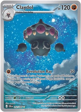 Claydol 092/086 Shiny Rare ME04: Chaos Rising Pokemon Near Mint