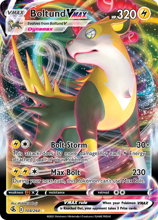 Boltund VMAX 104/264 Holo VMAX Rare Fusion Strike Pokemon Near Mint