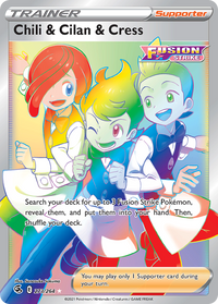 Chili & Cilan & Cress 273/264 Rainbow Rare Fusion Strike Pokemon Near Mint