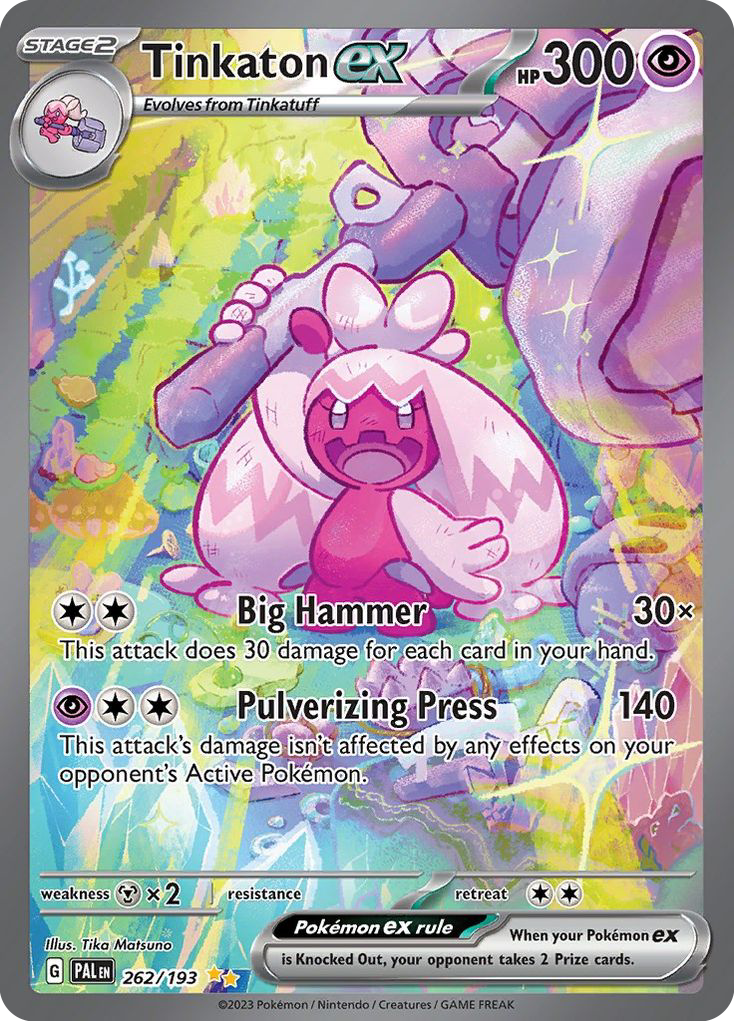 Tinkaton ex 262/193 Special Illustration Rare Paldea Evolved Pokemon Near Mint
