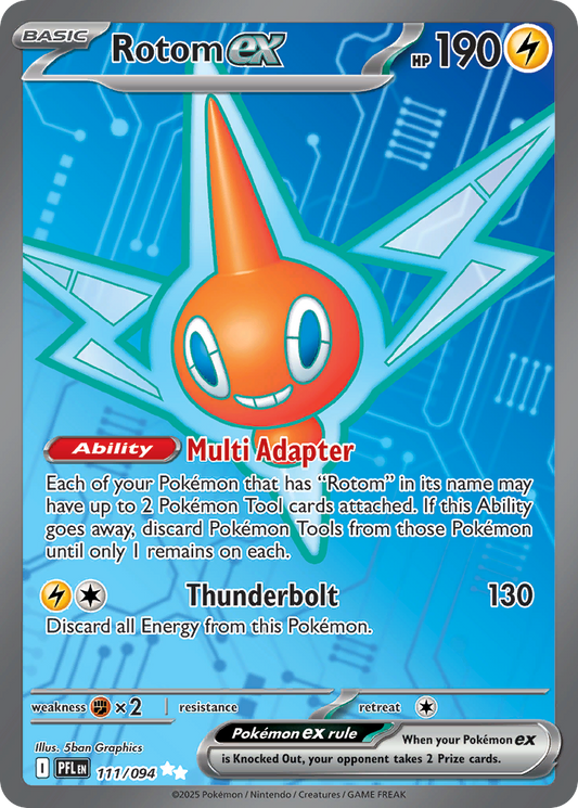 Rotom ex 111/094 Ultra Rare Phantasmal Flames Pokemon Holo Near Mint
