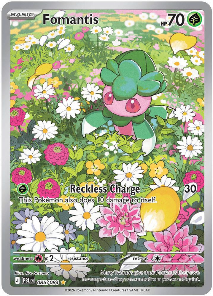 Fomantis 085/084 Illustration Rare Pitch Black Pokemon Holo Near Mint