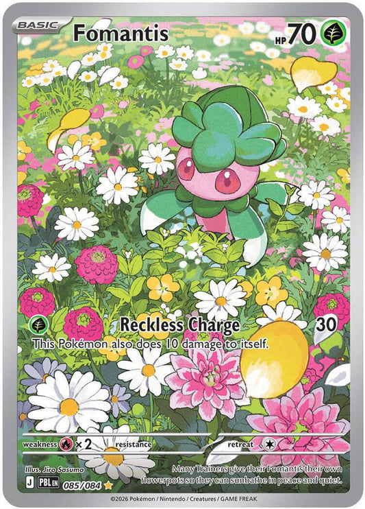 Fomantis 085/084 Illustration Rare Pitch Black Pokemon Holo Near Mint