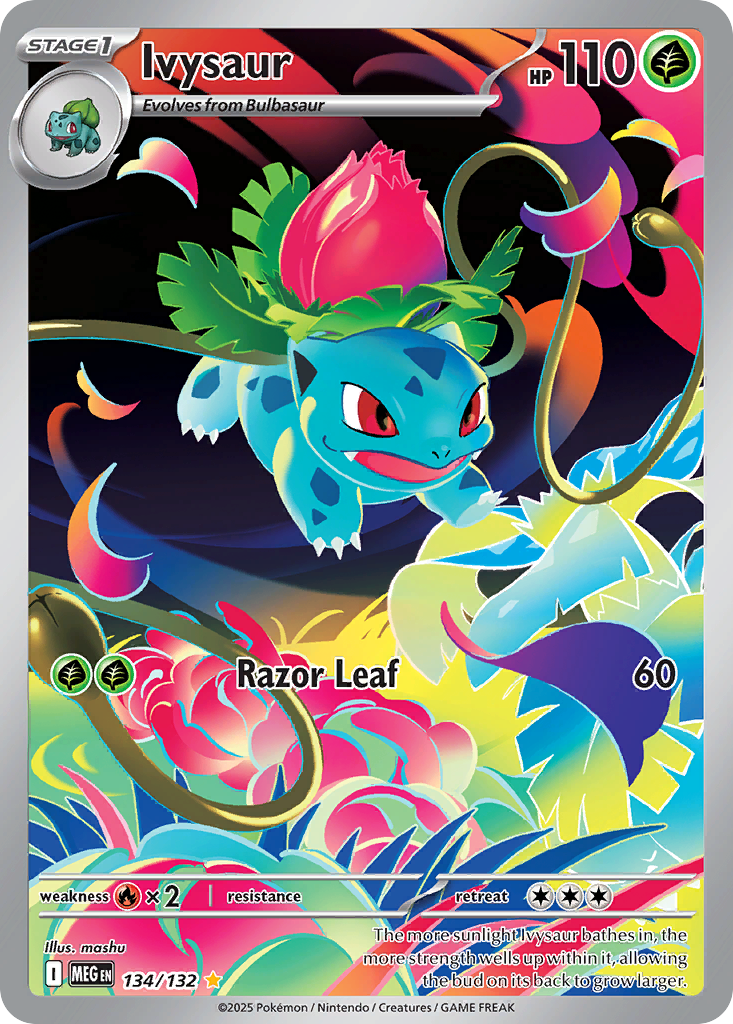 Ivysaur 134/132 Illustration Rare Mega Evolution Pokemon Near Mint