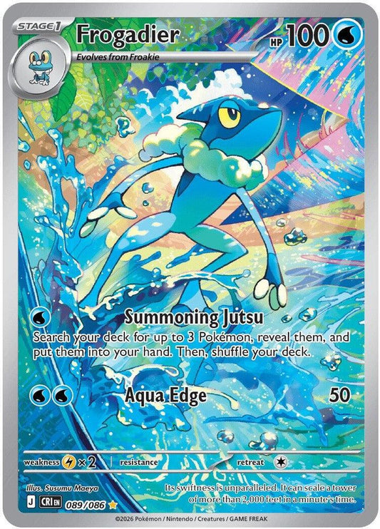 Frogadier 089/086 Holo Illustration Rare Chaos Rising Pokemon Near Mint