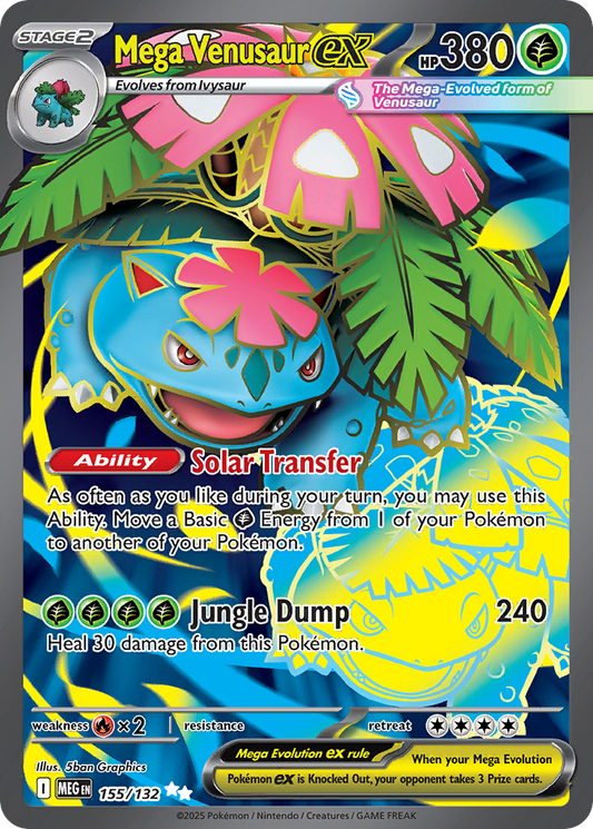 Mega Venusaur ex 155/132 Ultra Rare Mega Evolution Pokemon Holo Near Mint